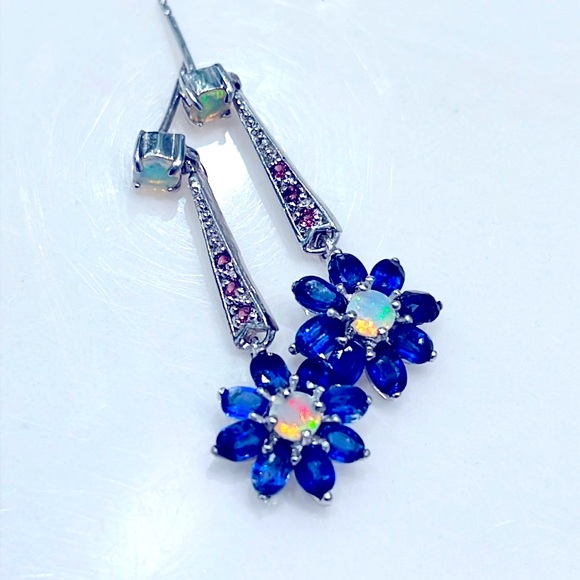 Jewelry - Genuine Opal Kyanite 14KGP Earrings
